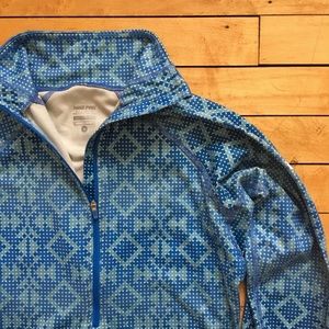 Nike Pro Blue Tribal Print Quarter Zip Sweater